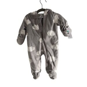 Carters Baby Boys Girls Gray Sheep Fleece Footed Pajamas Sleepsuit 3m